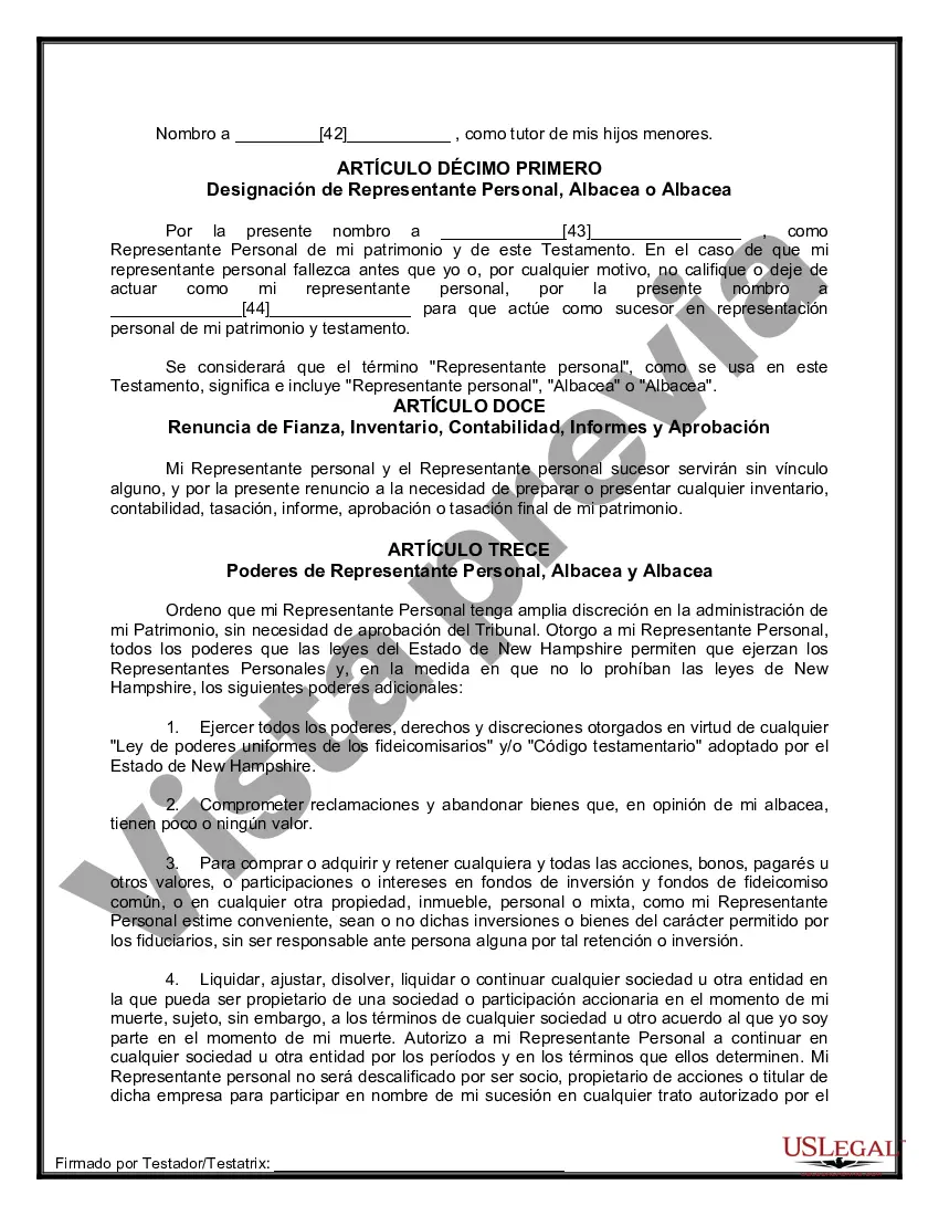 Preview Testamentos Mutuos o Últimas Voluntades y Testamentos para Personas Solteras que conviven con Hijos Menores