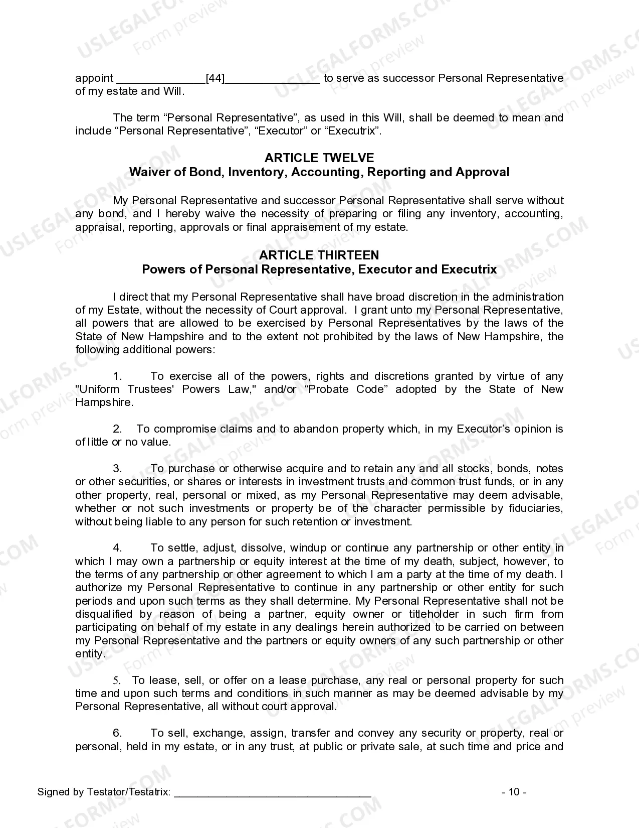 Preview Mutual Wills or Last Will and Testaments for Man and Woman living together, not Married with Minor Children