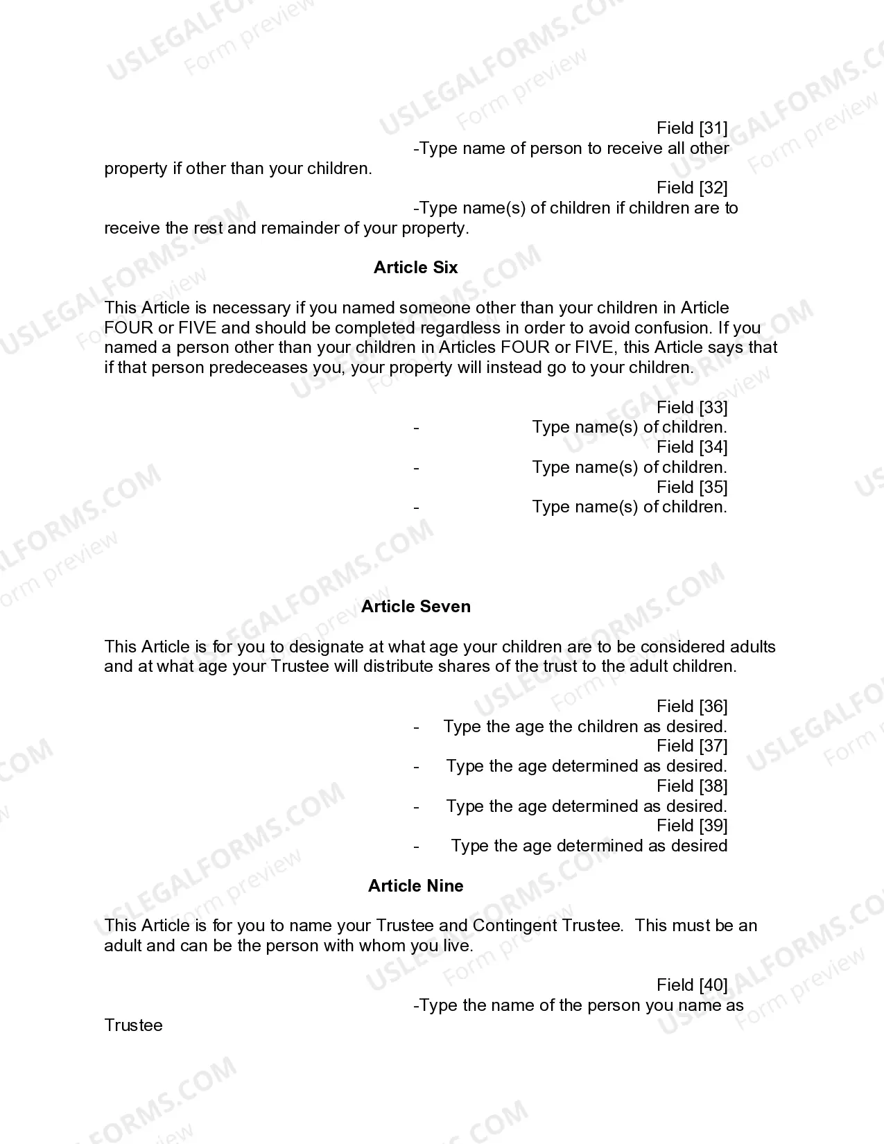Preview Mutual Wills or Last Will and Testaments for Man and Woman living together, not Married with Minor Children