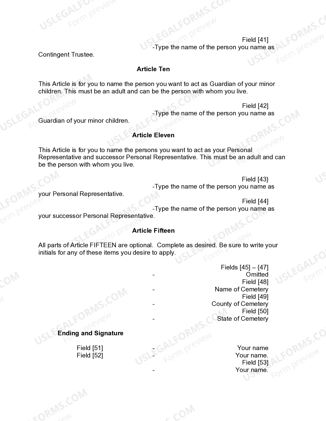 Preview Mutual Wills or Last Will and Testaments for Man and Woman living together, not Married with Minor Children