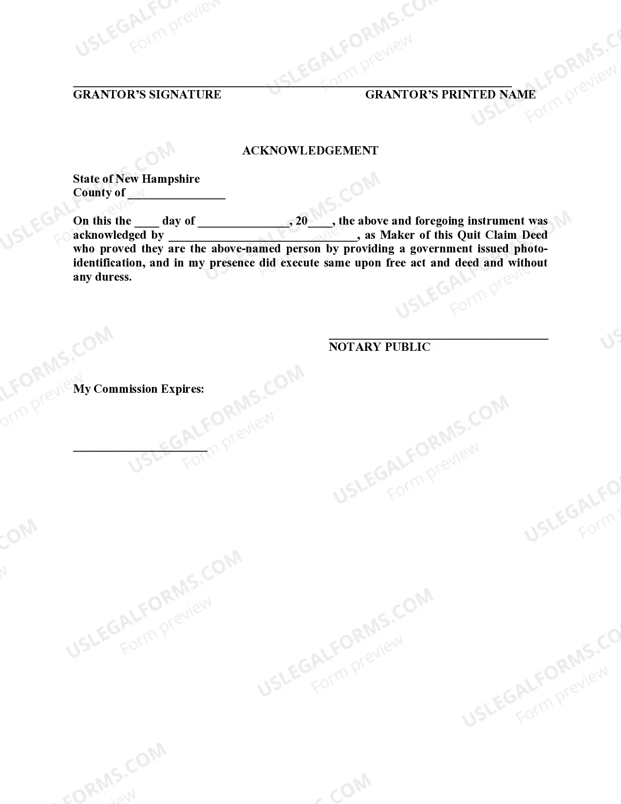 Preview Basic Quit Claim Deed