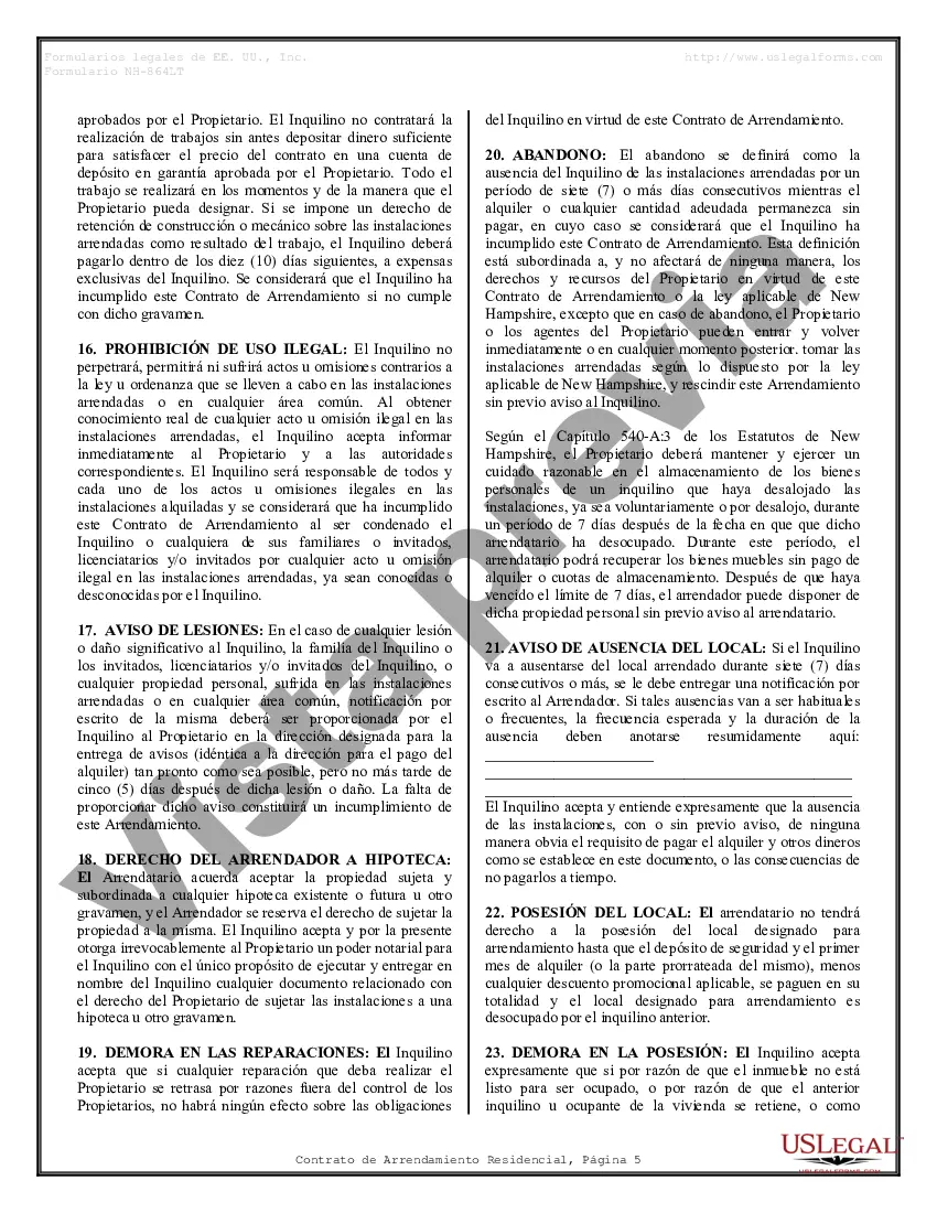 Preview Contrato de arrendamiento de alquiler residencial