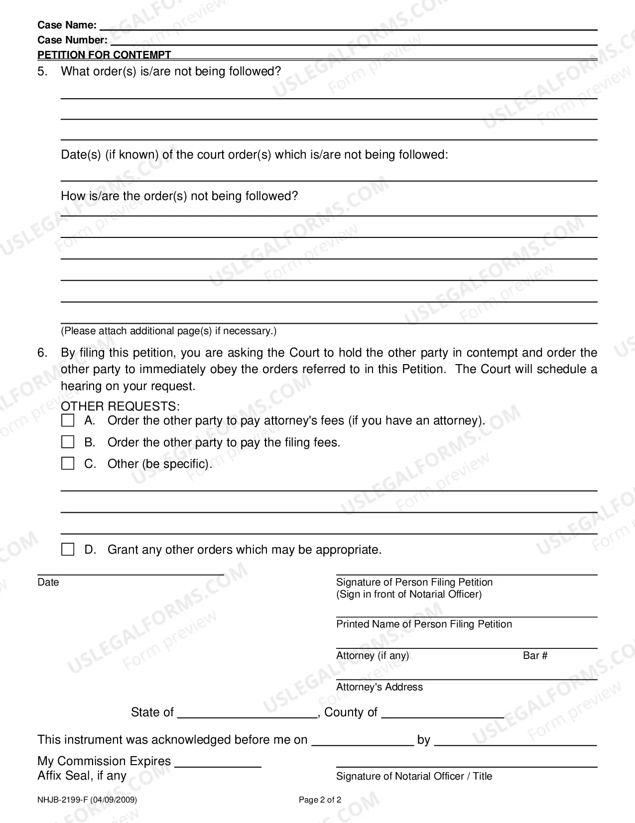 Preview Petition for Contempt