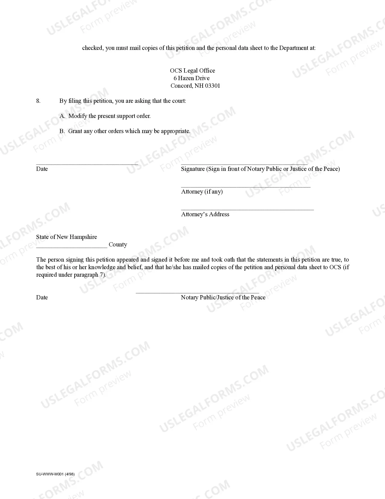 Preview Petition for Modification - Child Support