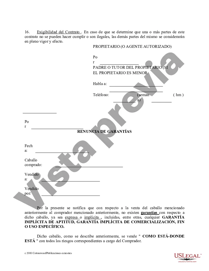 Preview Paquete de formularios equinos para caballos de New Hampshire