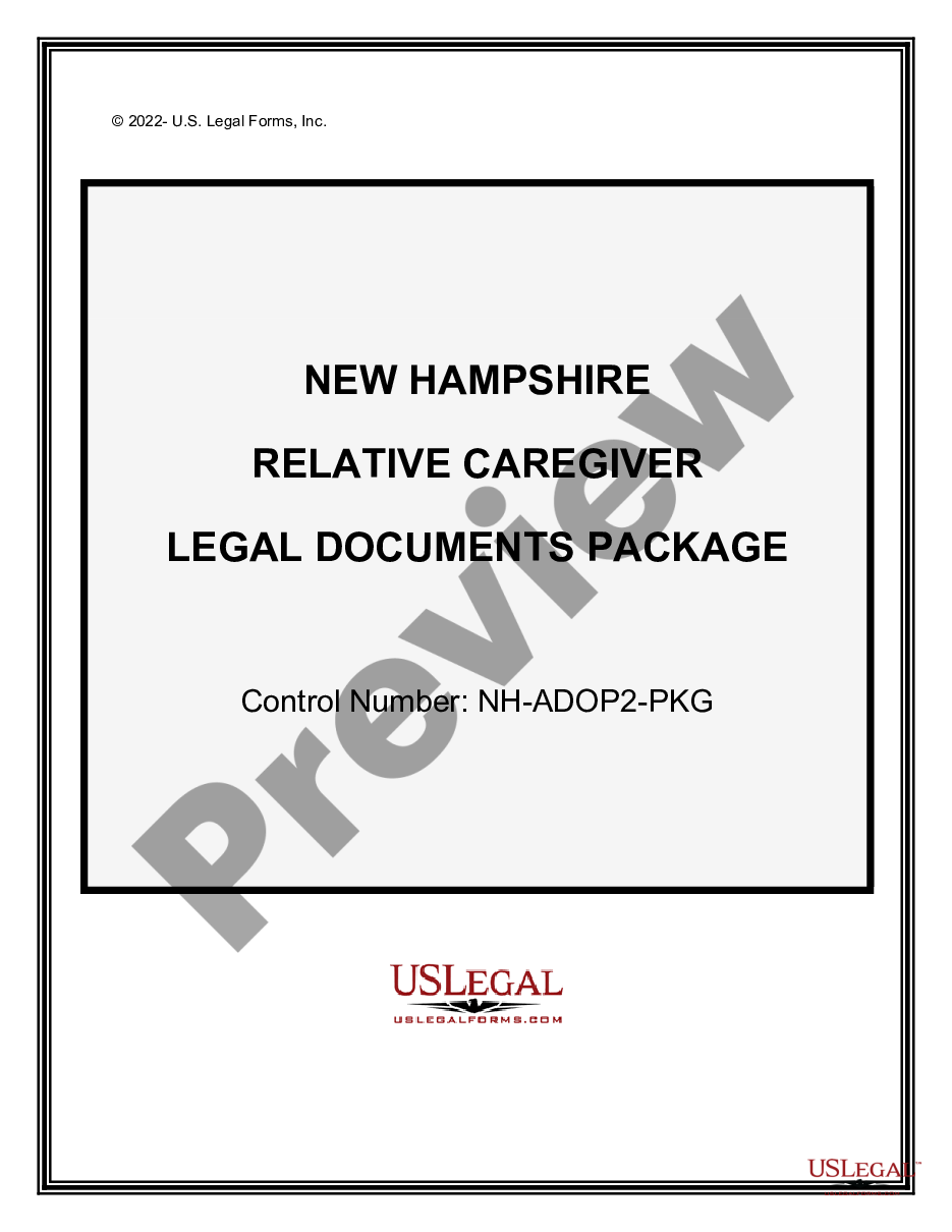 page 0 New Hampshire Relative Caretaker Legal Documents Package preview