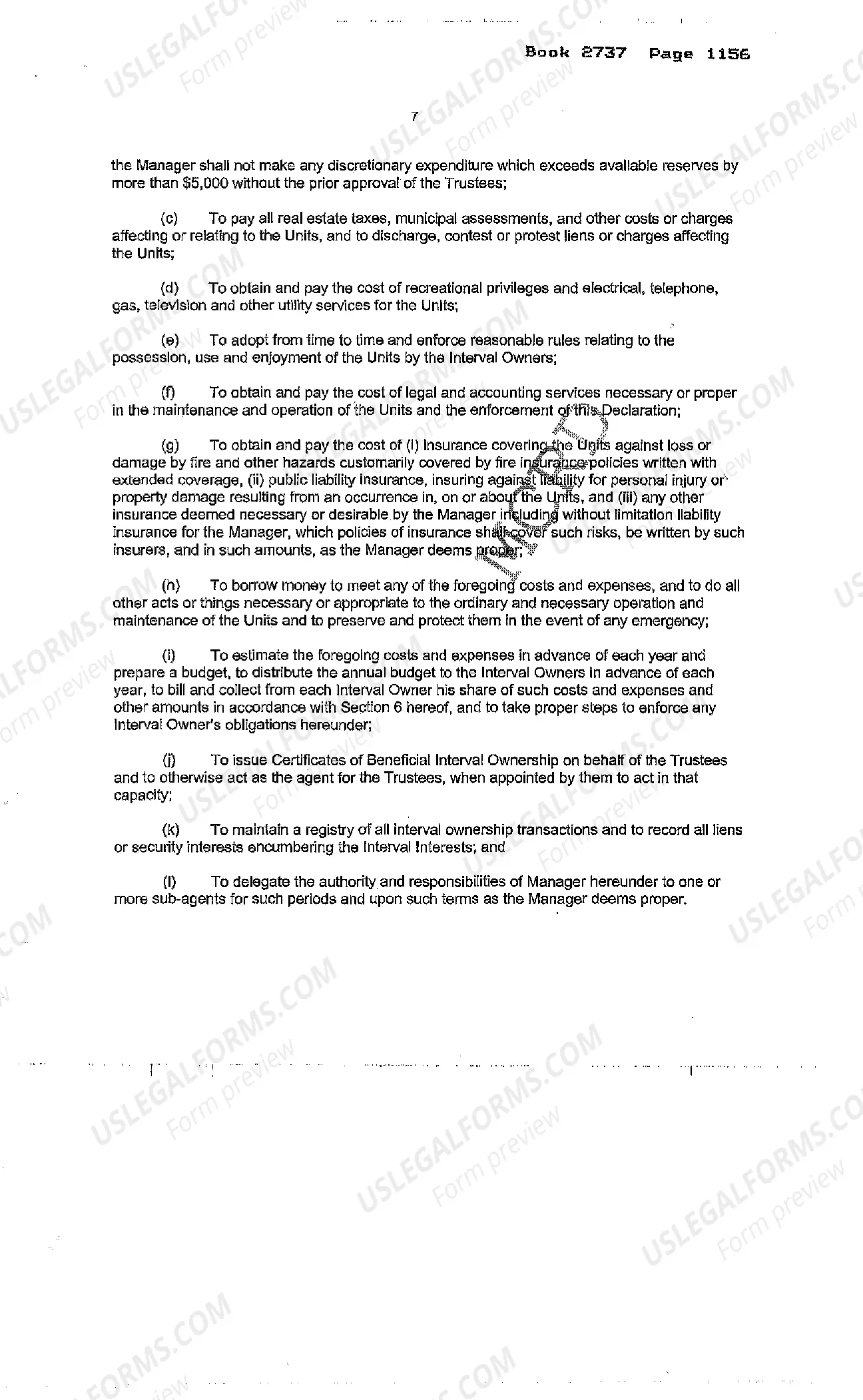 Preview Declaration of Interval Ownership and Trust of a Resort