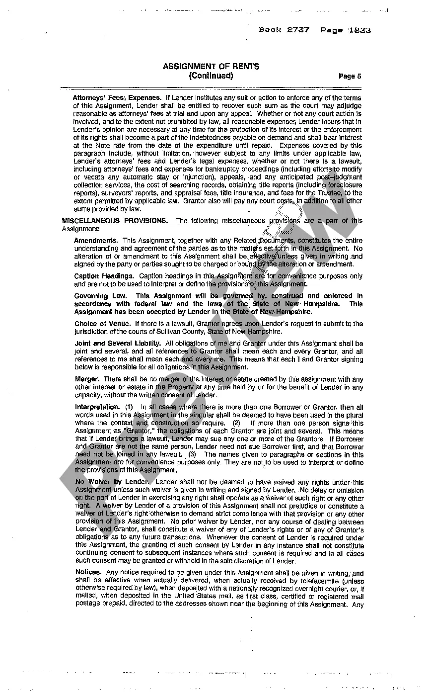 Get Assignment of Rents Preview Assignment of Rents