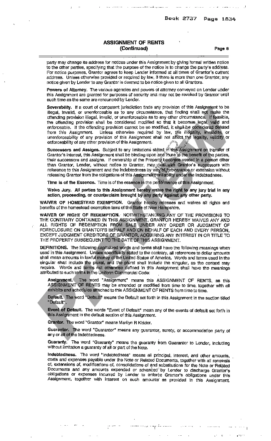 Get Assignment of Rents Preview Assignment of Rents