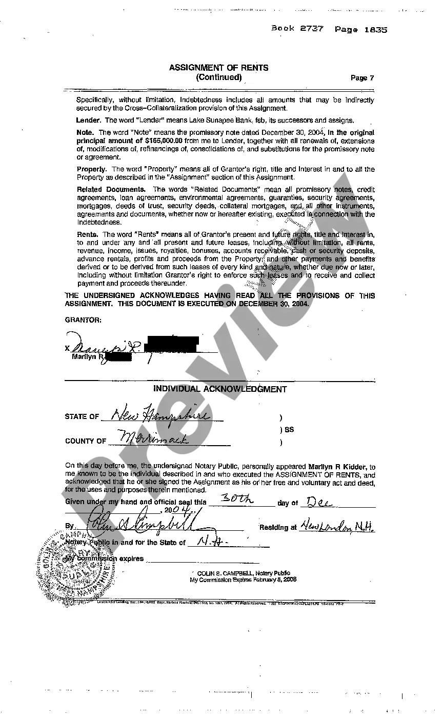 Get Assignment of Rents Preview Assignment of Rents