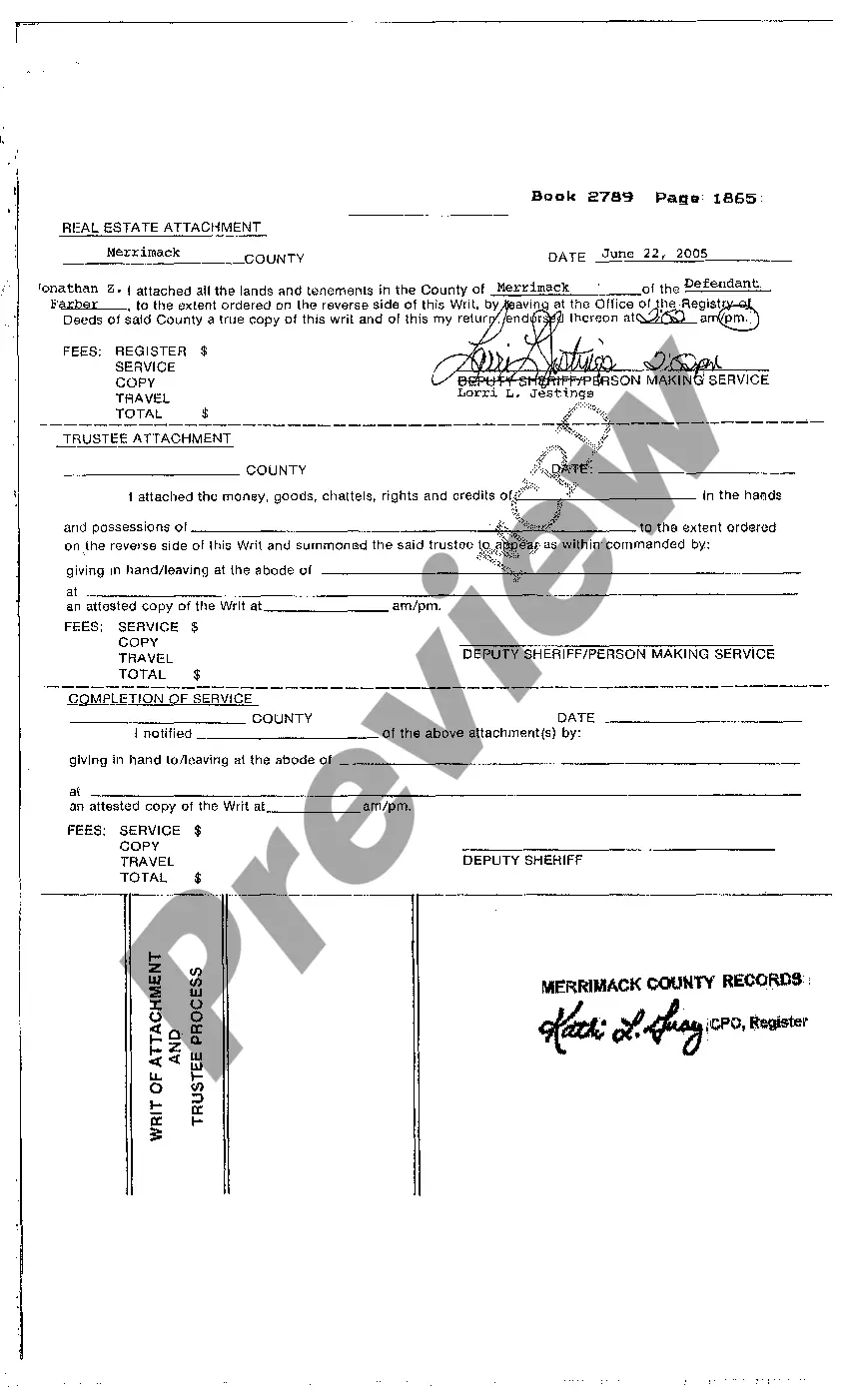 Preview Petition to Attach Property with Notice