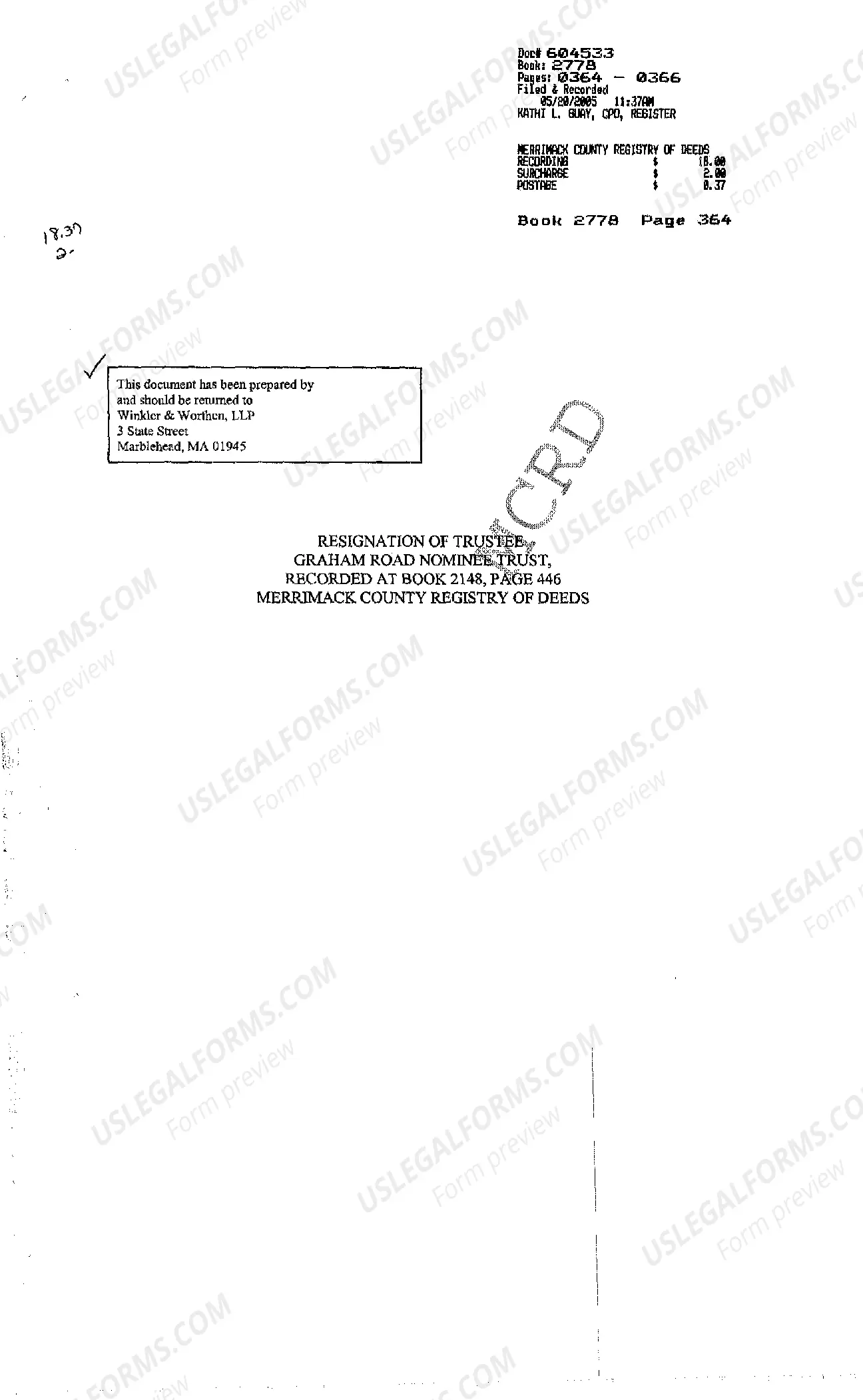 Preview Resignation of Trustee