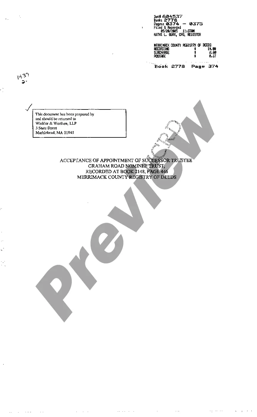 Preview Acceptance of Appointment of Trustee