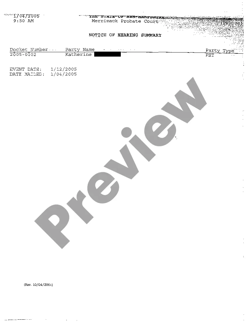 Preview A04 Notice of Hearing Petition for Change of Name