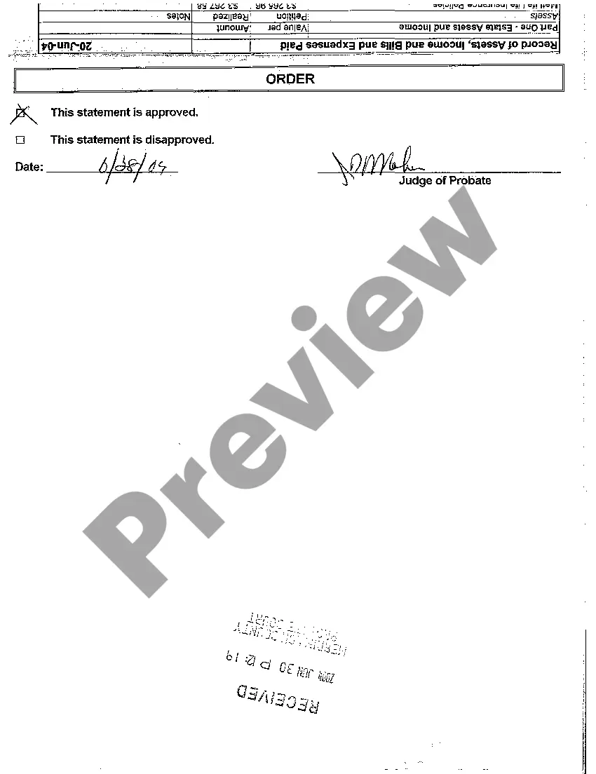 Preview A01 Statement of Voluntary Administration regarding Probate of Will