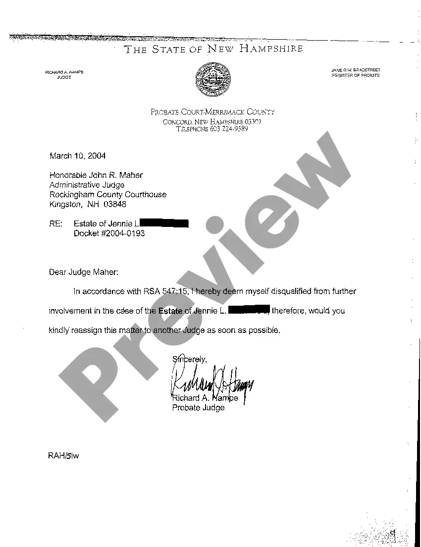 Preview A01 Statement of Voluntary Administration regarding Probate of Will