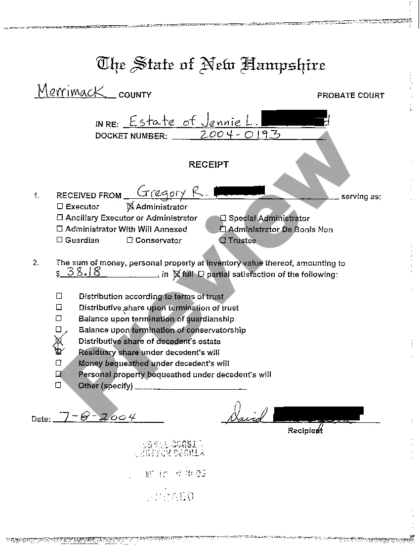 Preview A01 Statement of Voluntary Administration regarding Probate of Will