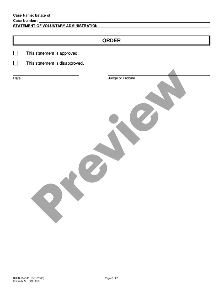 Preview A01 Statement of Voluntary Administration