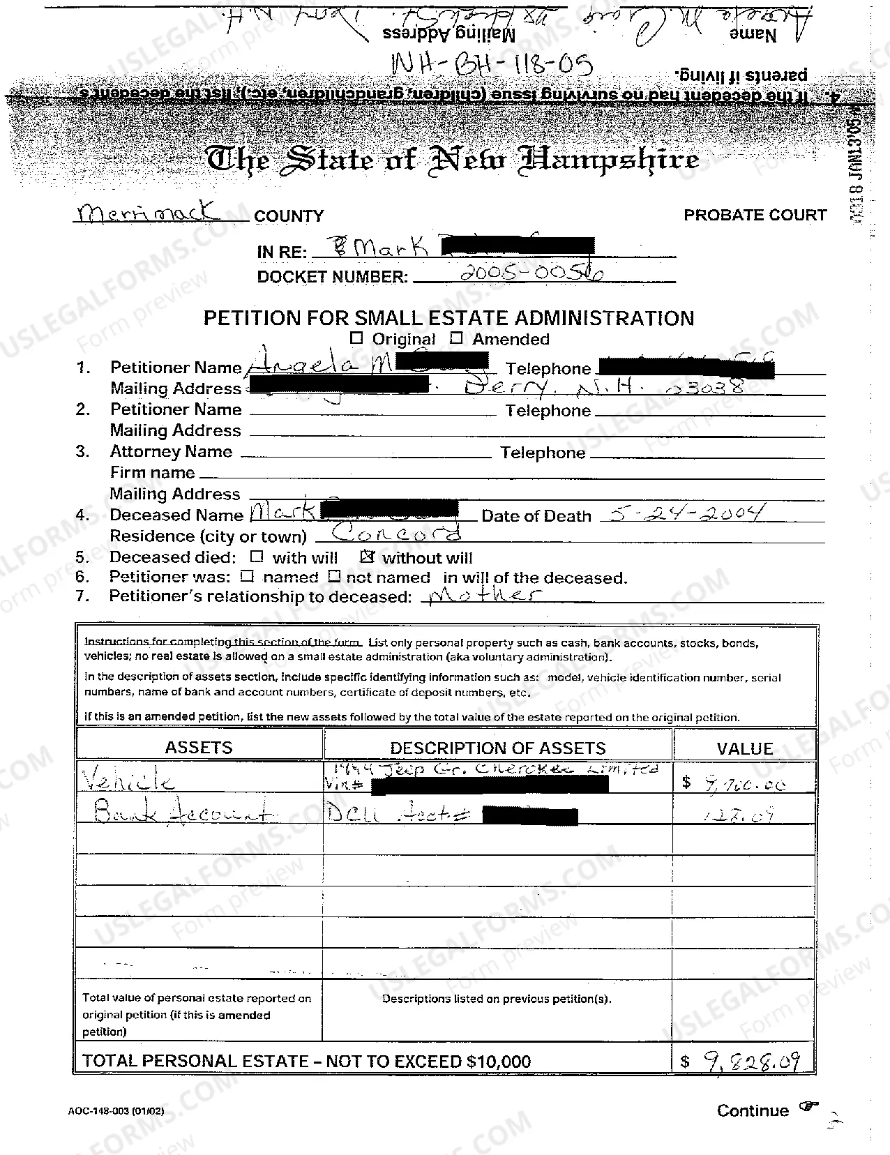 Preview A04 Heirs-at-Law Estate Without Will