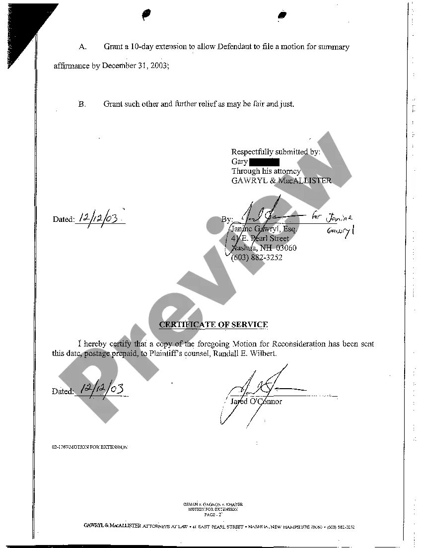 Preview A05 Motion for Extension of Deadline to File for Summary Affirmance