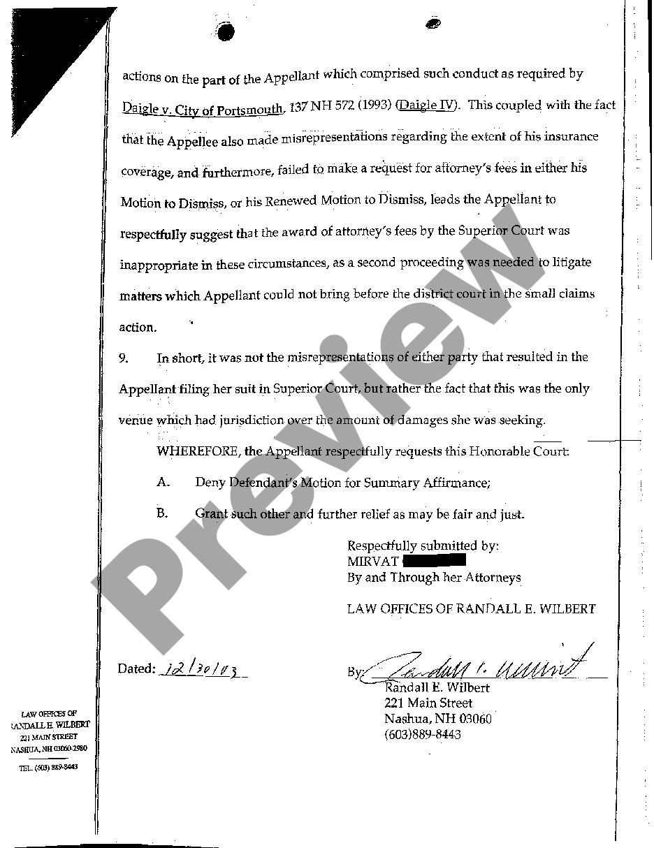 page 3 A07 Objection to Defendant's Motion for Summary Affirmance preview