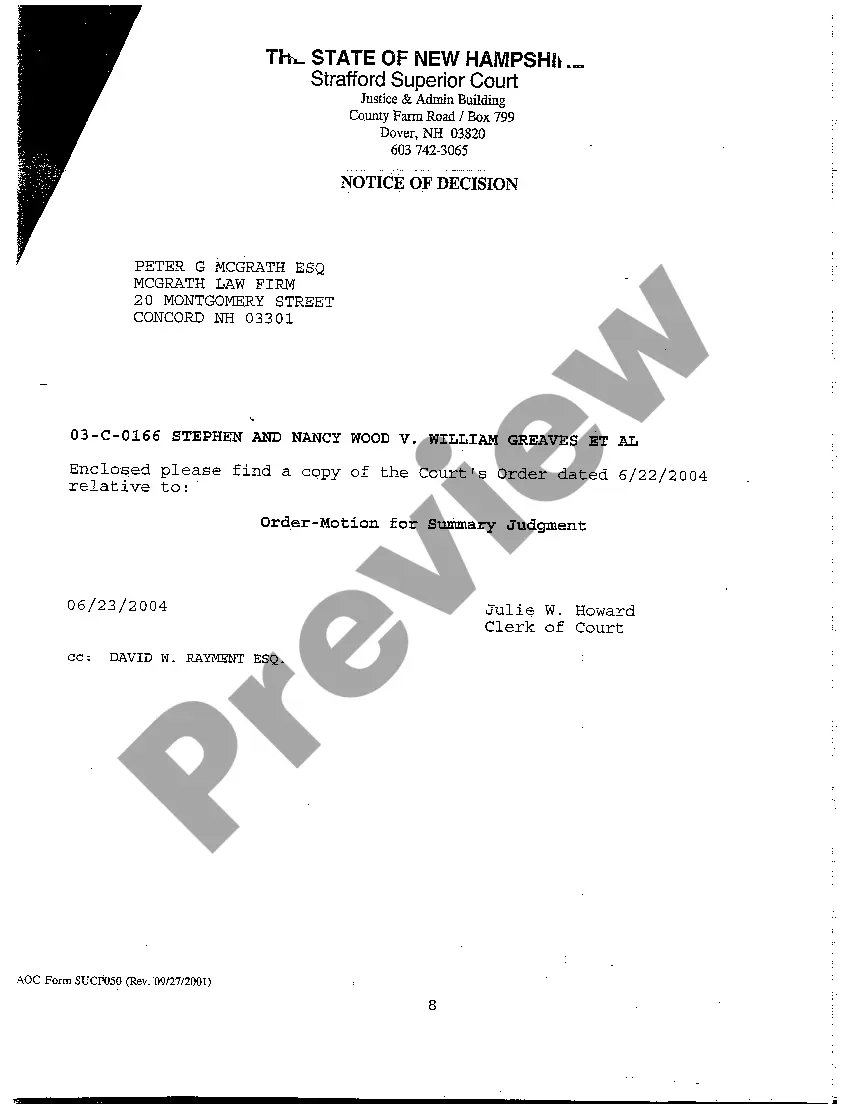 Get A05 Order Denying Defendant's Motion to Reconsider Denial of Summary Judgment Preview A05 Order Denying Defendant's Motion to Reconsider Denial of Summary Judgment