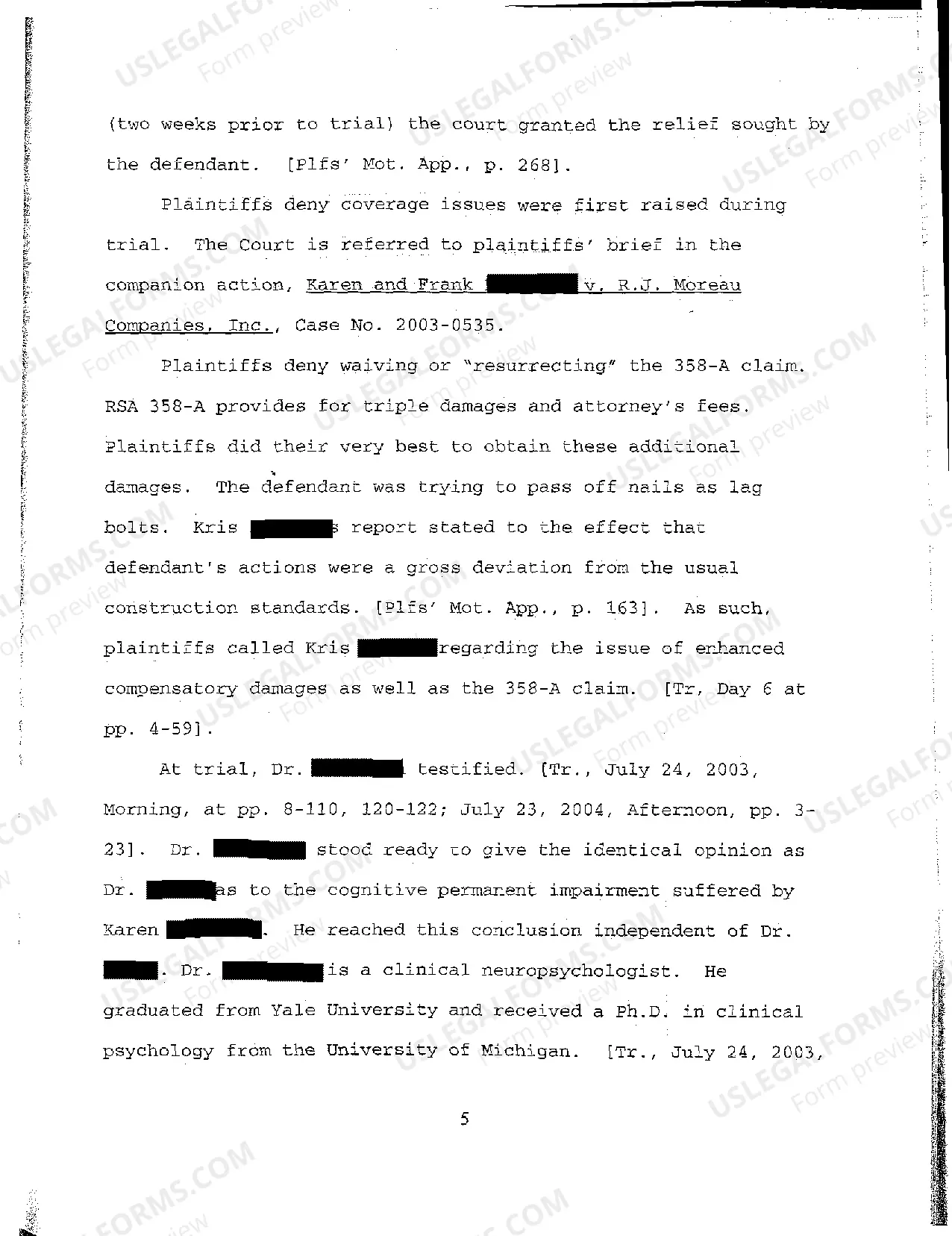 Preview A02 Plaintiffs Appellees' Brief regarding Personal Injury to Appellee Due to Injury Sustained When Deck Collapsed