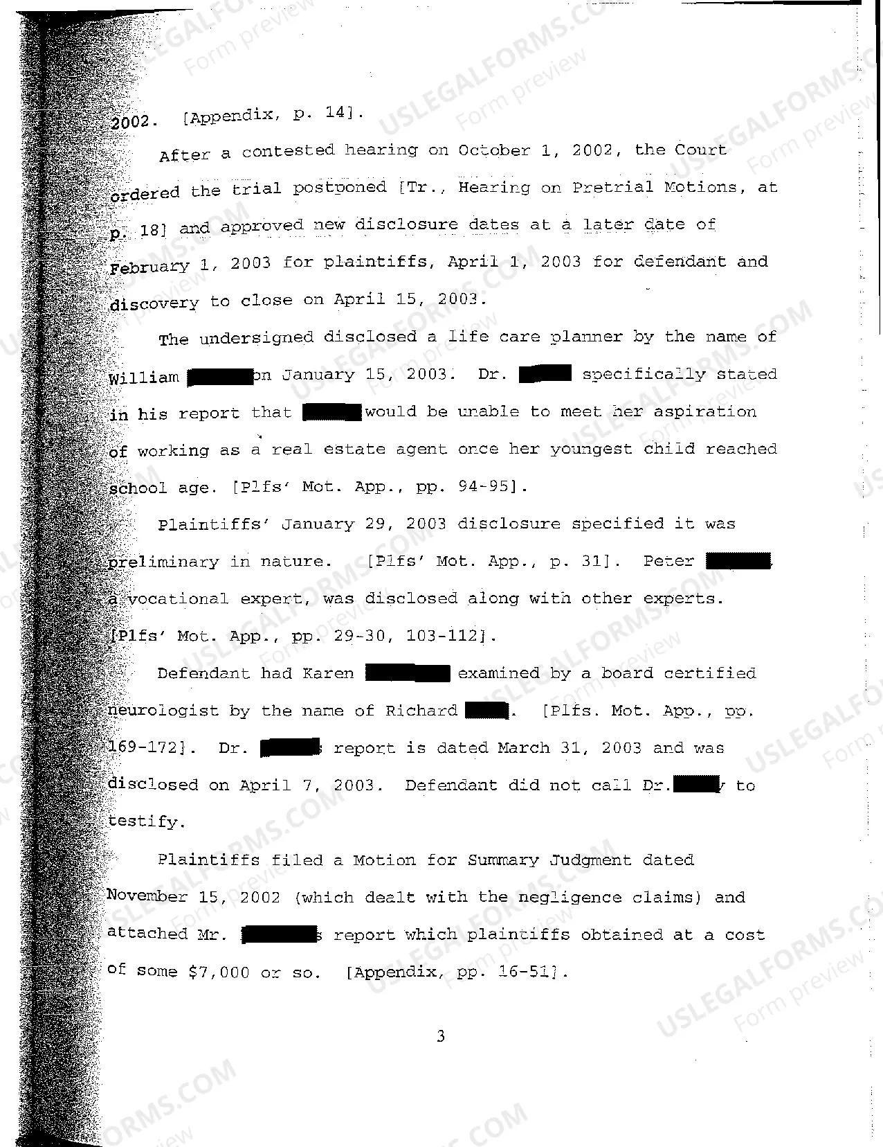 Preview A02 Plaintiffs Appellees' Brief regarding Personal Injury to Appellee Due to Injury Sustained When Deck Collapsed