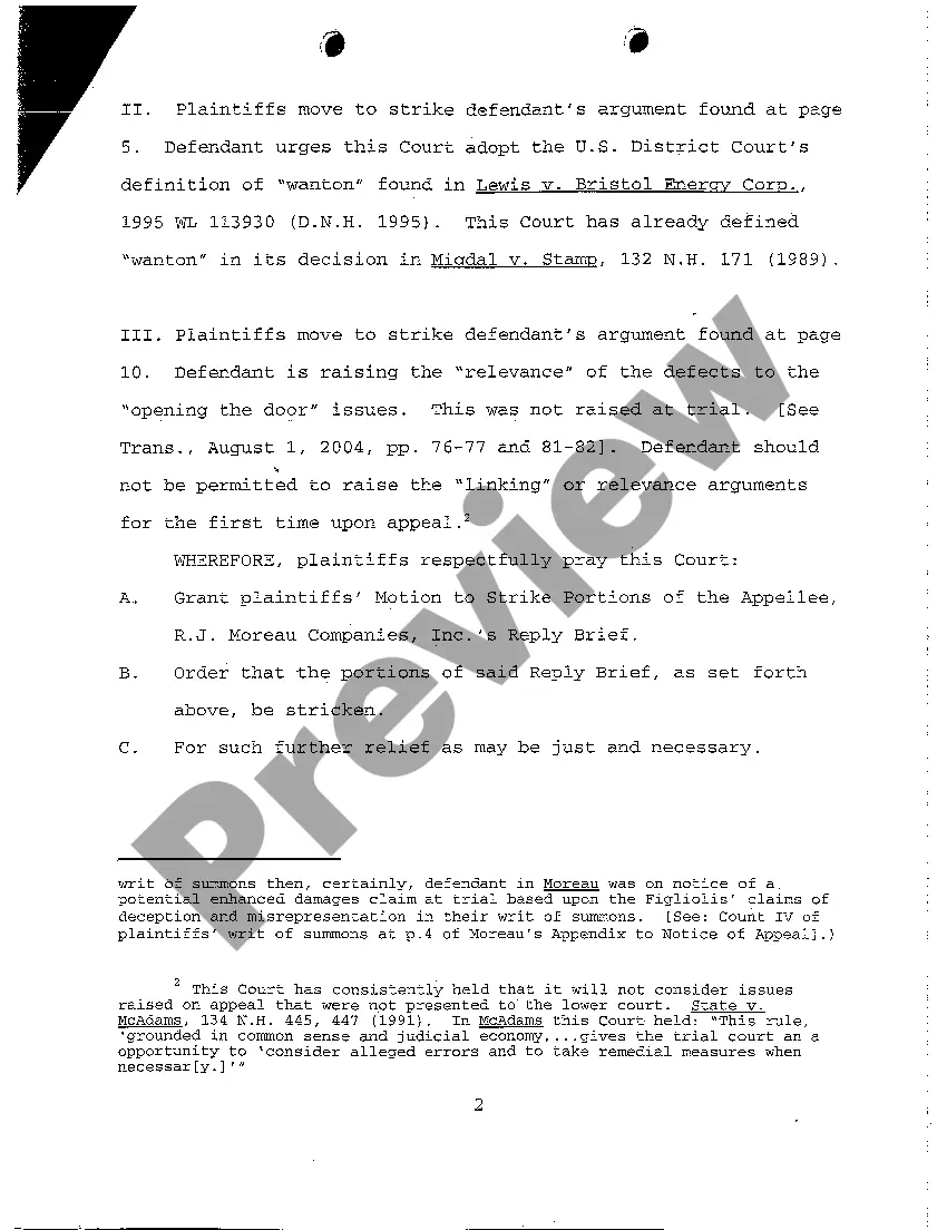 Preview A09 Plaintiffs' Appellees' Motion to Strike Portions of the Reply Brief of Defendants Appellants