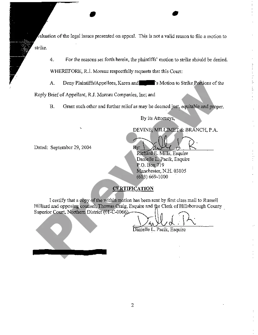 Preview A10 Objection to Plaintiffs Appellees Motion to Strike Portions of the Reply Brief of Appellant Defendant