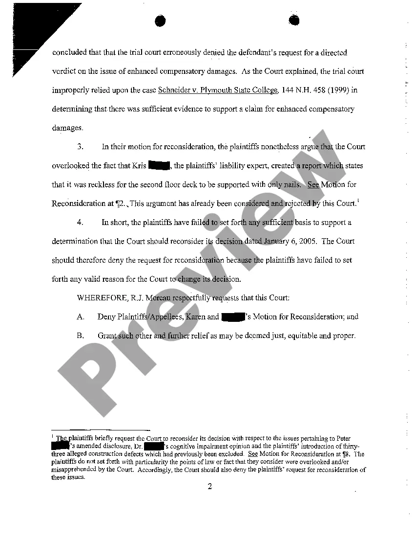 Preview A14 Objection to Plaintiffs Appellees Motion for Reconsideration