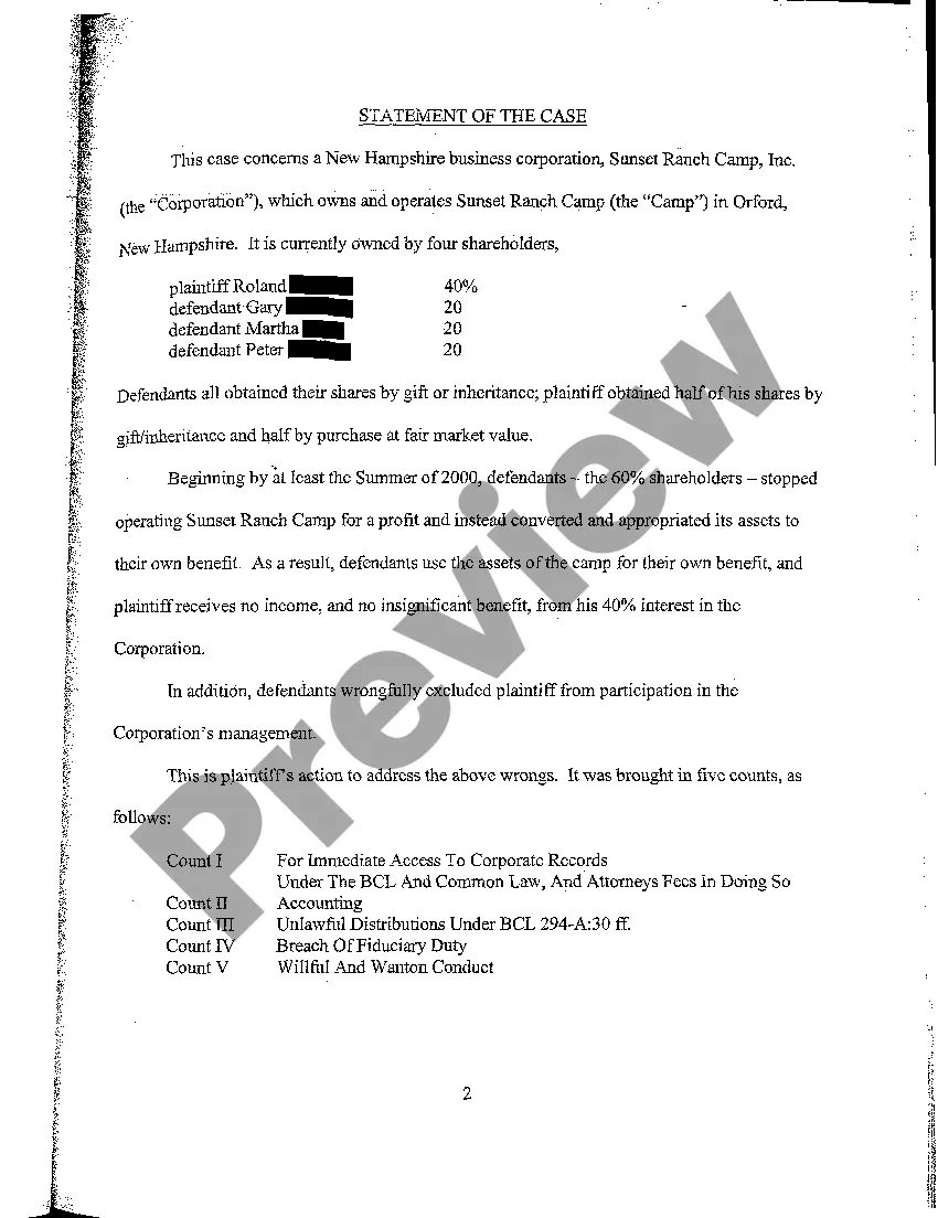 Get A01 Appellant's Brief regarding Shareholders Wrongfully Excluding Majority Shareholder from Participation in Management Preview A01 Appellant's Brief regarding Shareholders Wrongfully Excluding Majority Shareholder from Participation in Management