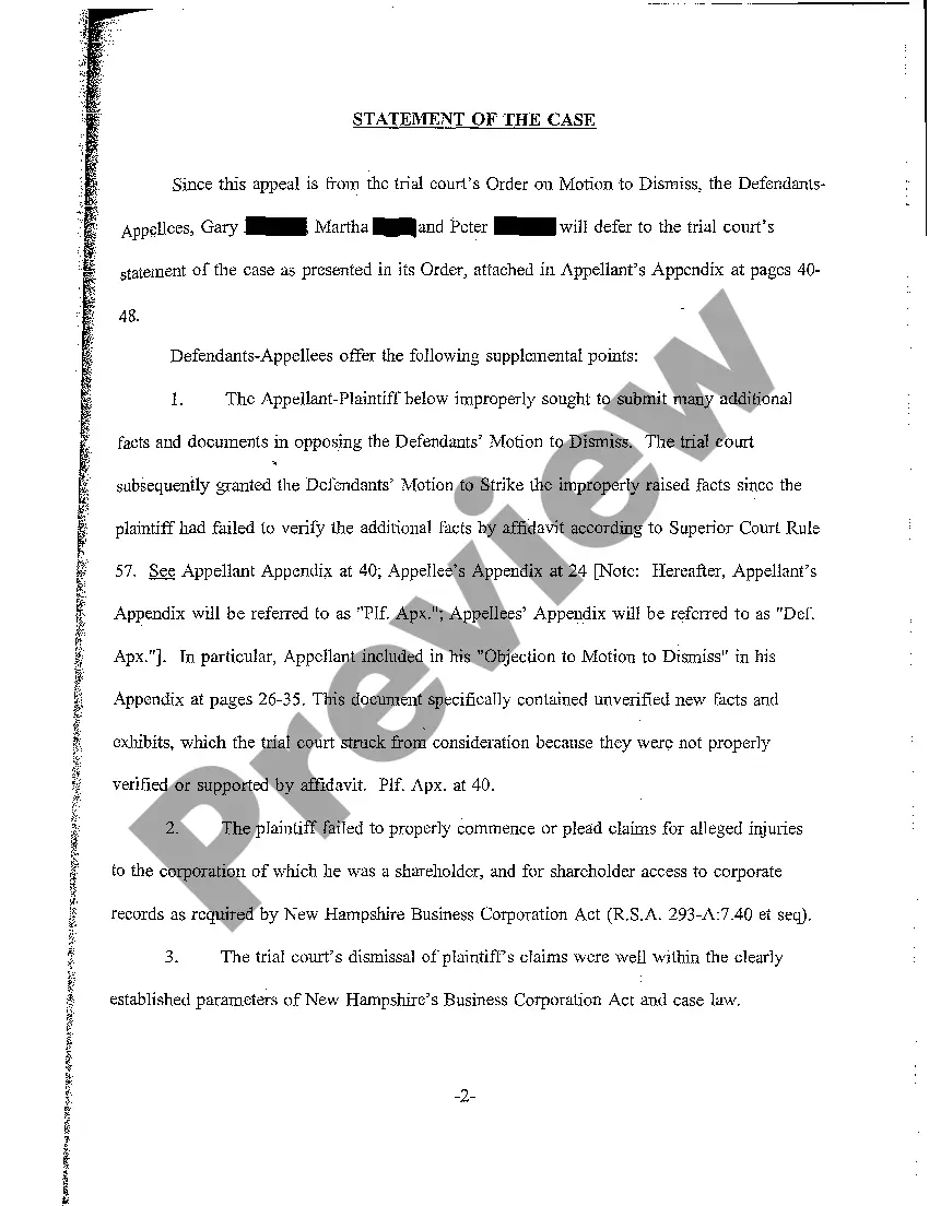 Get A02 Appellees' Brief regarding Shareholders Wrongfully Excluding Majority Shareholder from Participation in Management Preview A02 Appellees' Brief regarding Shareholders Wrongfully Excluding Majority Shareholder from Participation in Management