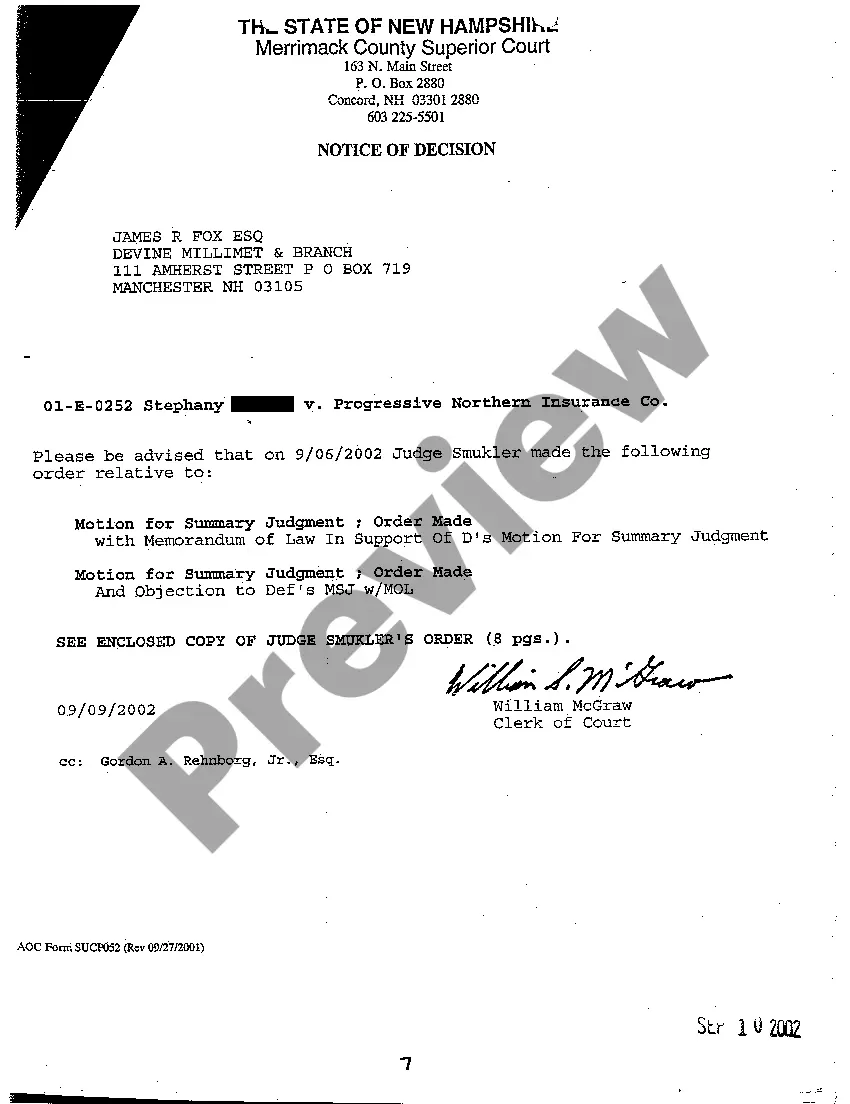 Get A03 Order Denying Motion for Summary Judgment Preview A03 Order Denying Motion for Summary Judgment