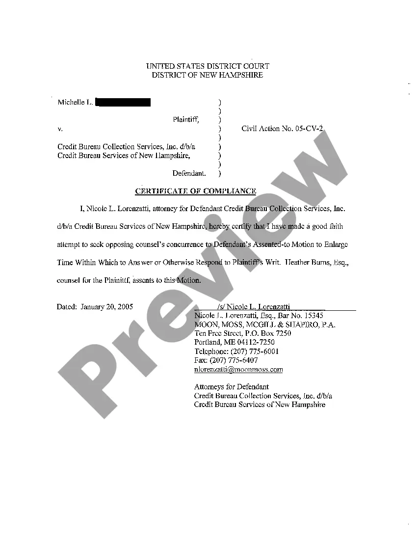 Preview A02 Defendant's Assented to Motion to Enlarge Time Within Which to Answer or Otherwise Respond to Plaintiff's Writ