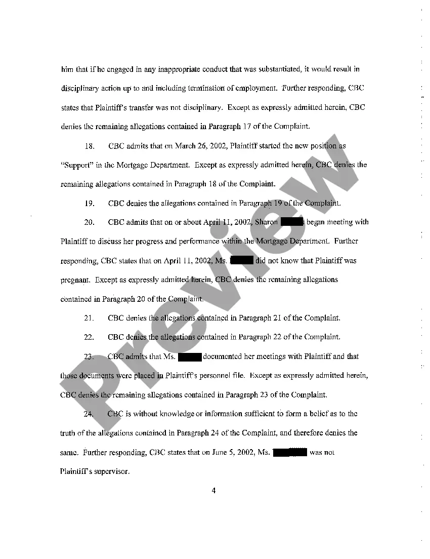 Get A05 Defendant's Answer to Complaint Preview A05 Defendant's Answer to Complaint