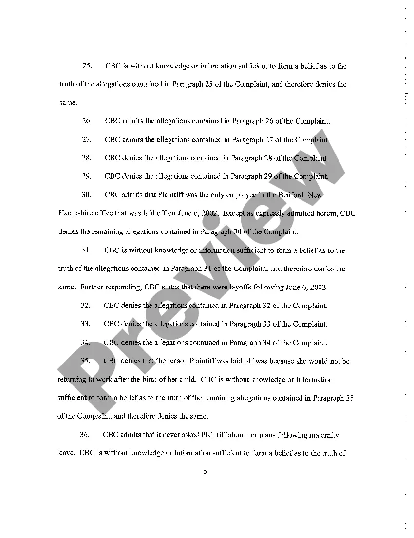 Get A05 Defendant's Answer to Complaint Preview A05 Defendant's Answer to Complaint