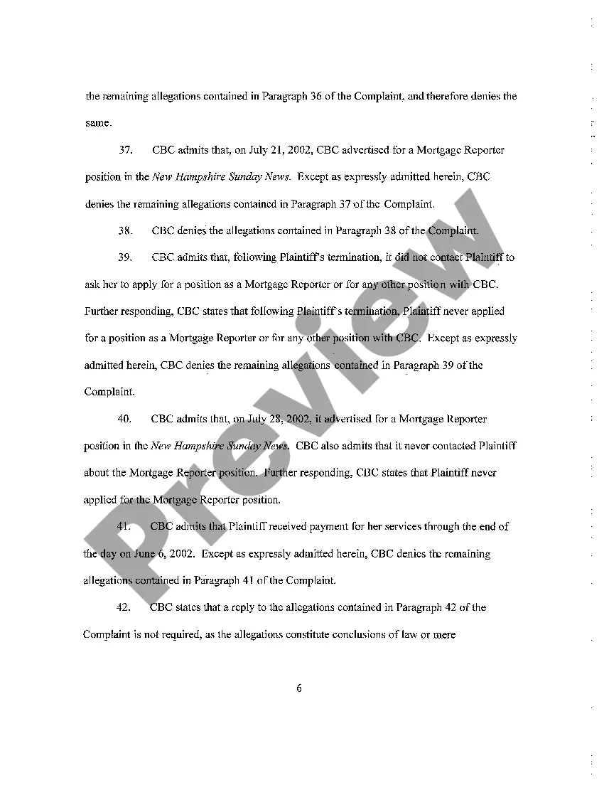 Get A05 Defendant's Answer to Complaint Preview A05 Defendant's Answer to Complaint