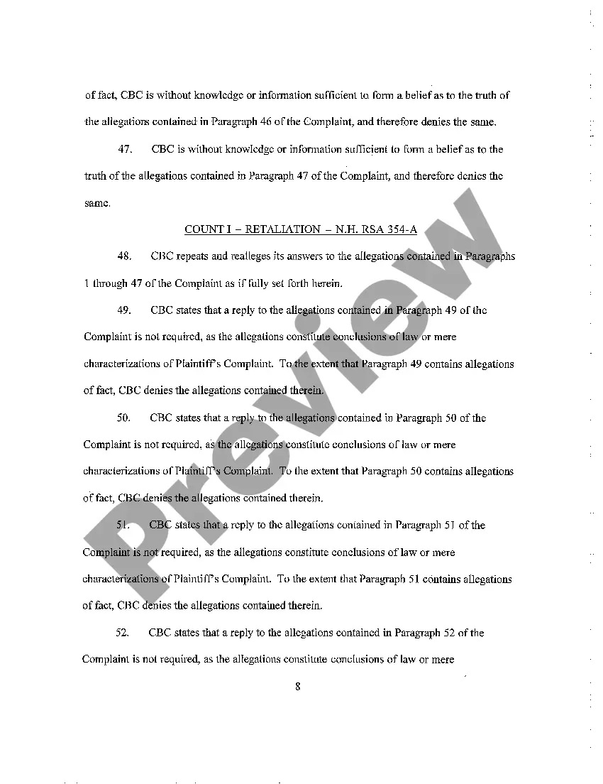 Get A05 Defendant's Answer to Complaint Preview A05 Defendant's Answer to Complaint