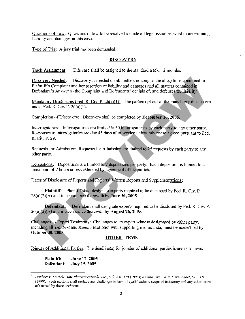 Sample Discovery Plan For Divorce US Legal Forms