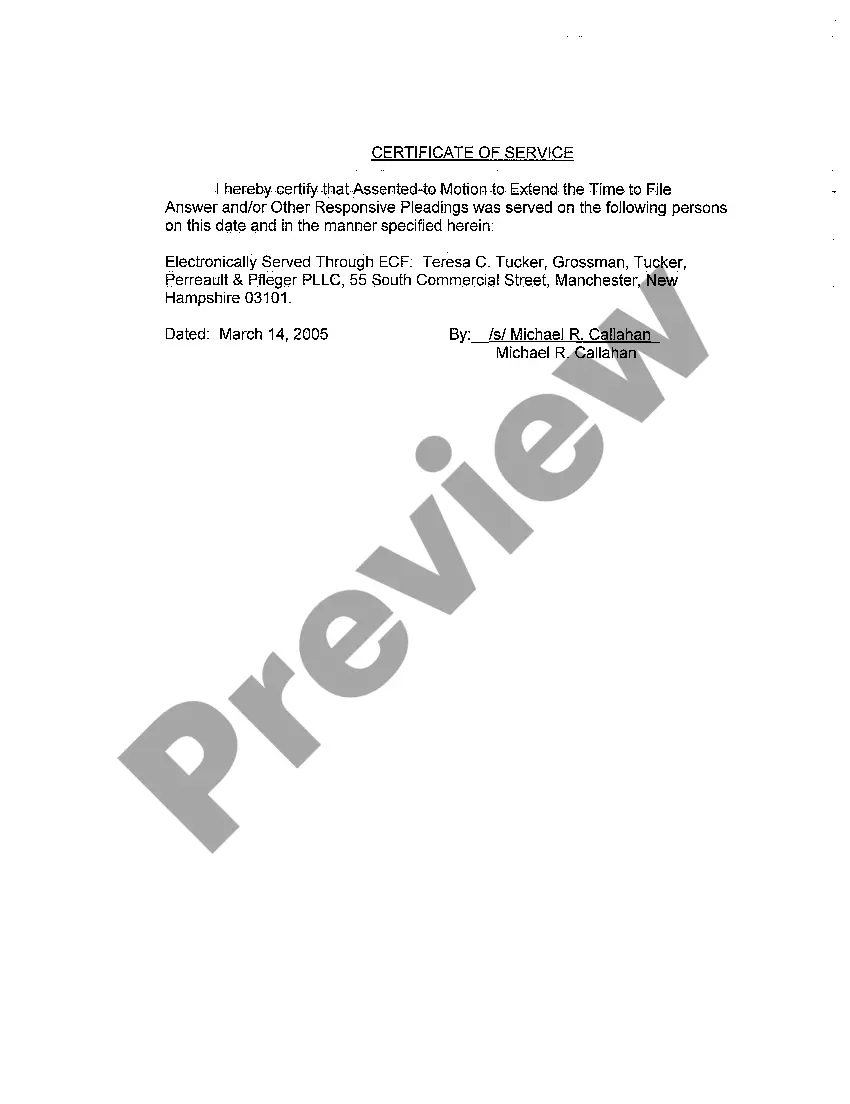 Preview A04 Assented to Motion to Extend the Time to File Answer and or Other Responsive Pleadings