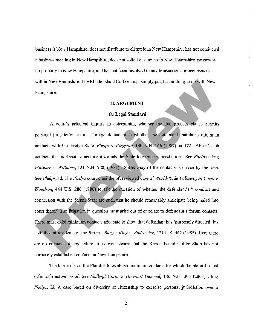 Preview A05 Defendant's Motion to Dismiss and Memorandum of Law in Support of Motion to Dismiss