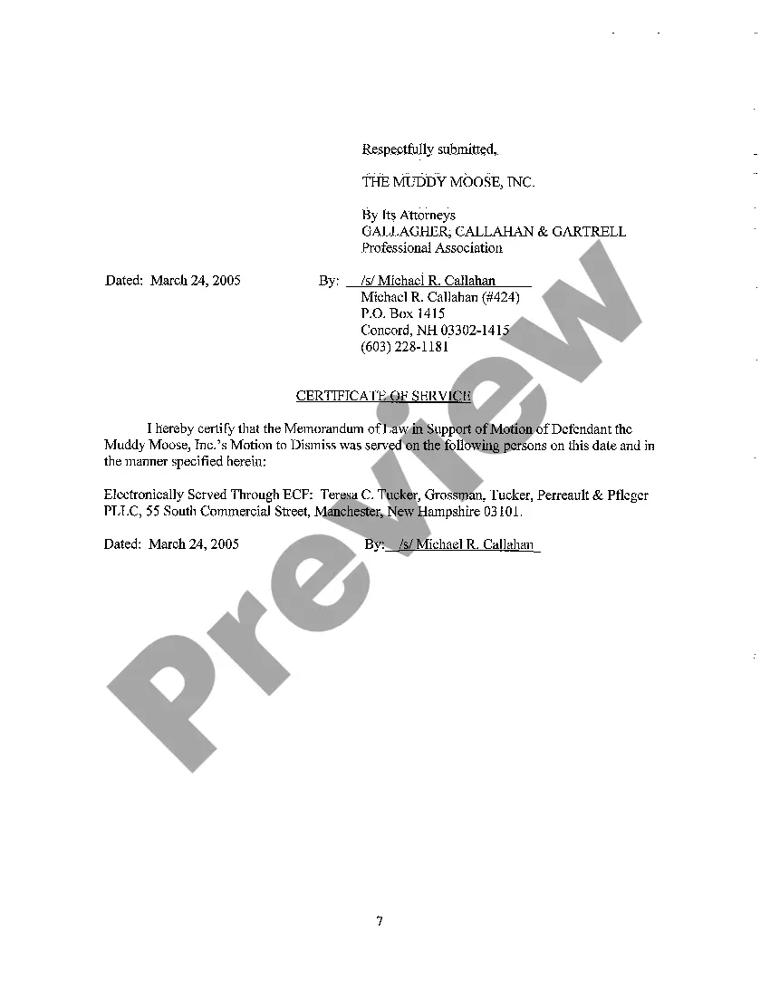 Preview A05 Defendant's Motion to Dismiss and Memorandum of Law in Support of Motion to Dismiss