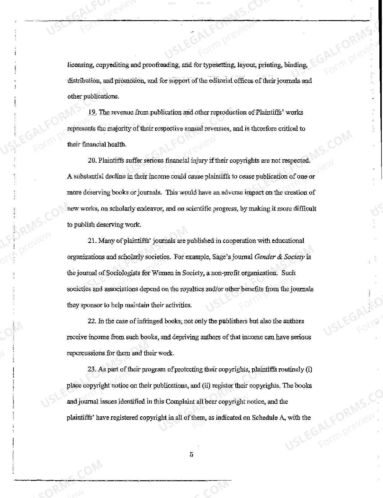 Preview A01 Complaint for Copyright Infringement in "Coursepacking"