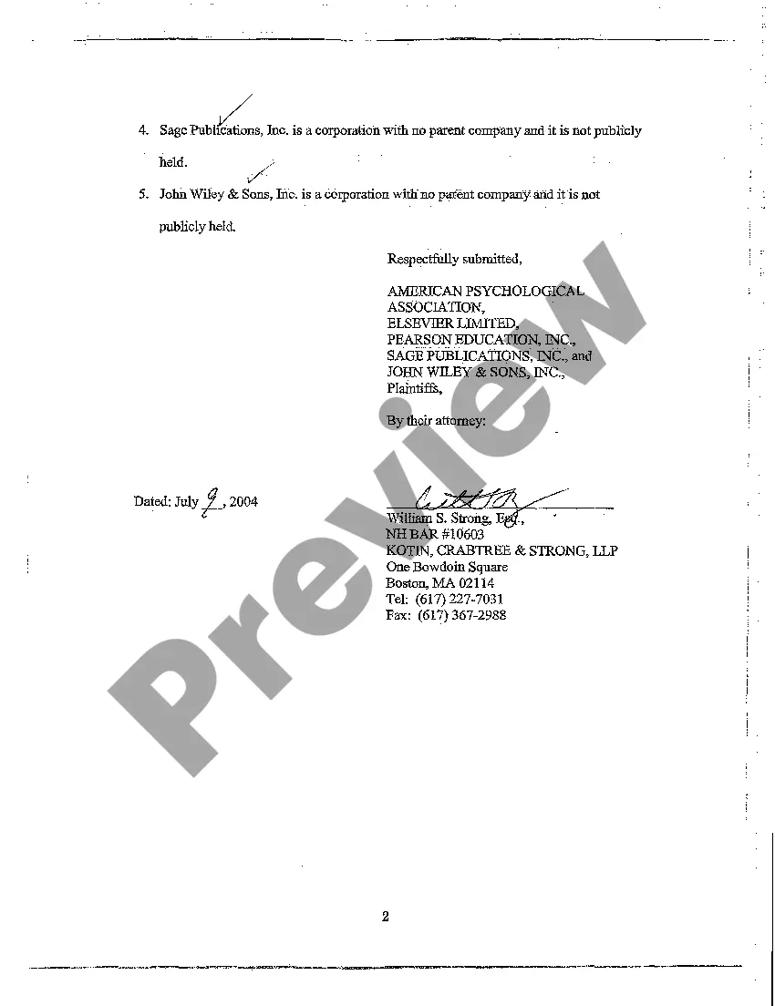 Get A02 Disclosure Statement Pursuant to Local Rule 7.5 Preview A02 Disclosure Statement Pursuant to Local Rule 7.5
