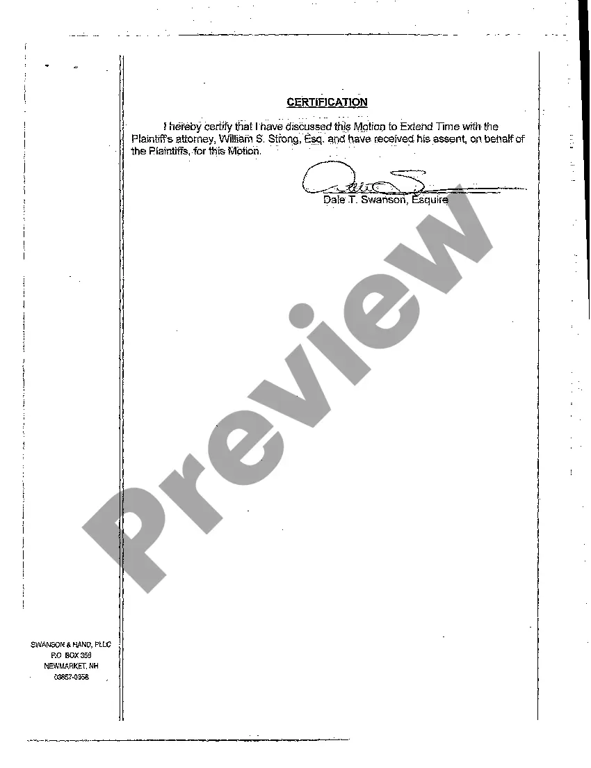 Preview A04 Further Assented-to Motion to Extend Time For Filing Answer