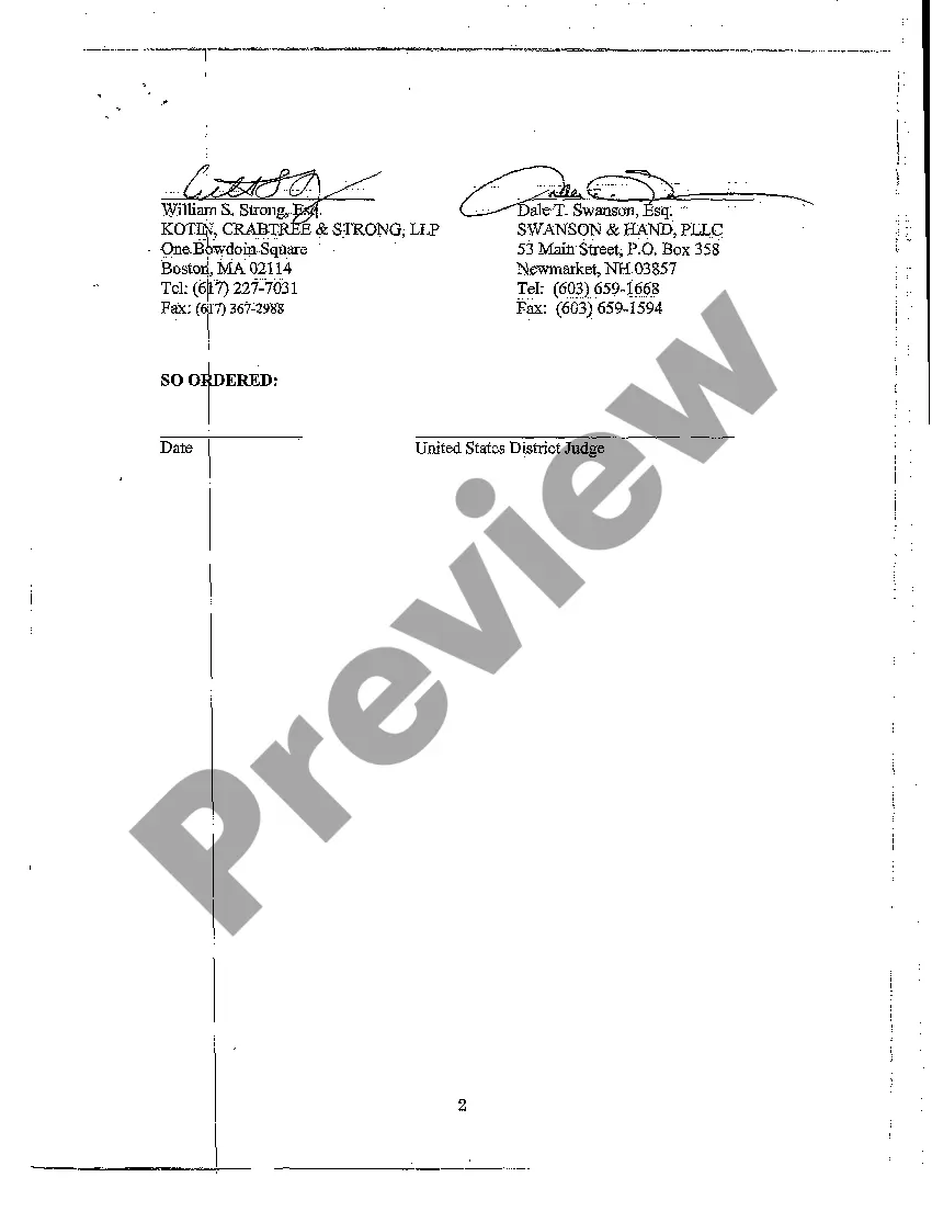 Preview A05 Stipulation of Dismissal with Prejudice and Settlement Agreement