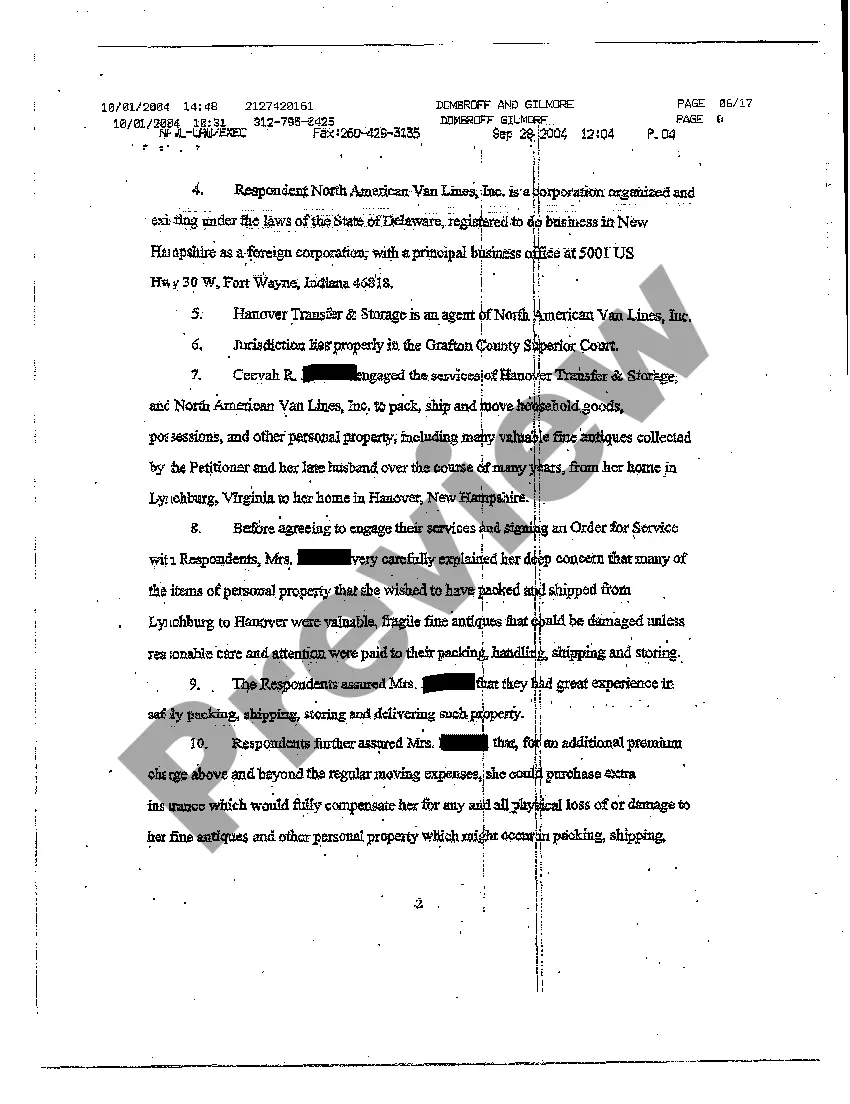 Preview A01 Petition for Declaratory Judgment for Consumer Fraud Inducement to Contract and Violation of Interstate Commerce Act