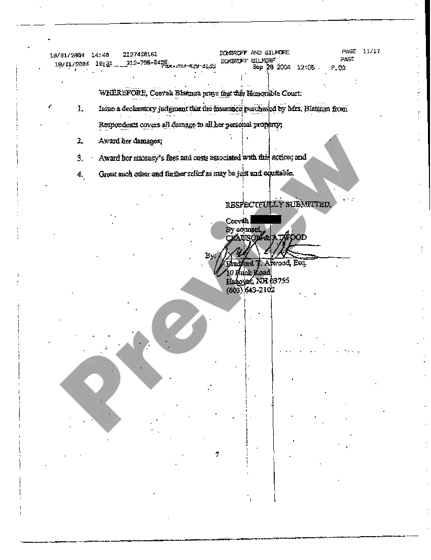 Preview A01 Petition for Declaratory Judgment for Consumer Fraud Inducement to Contract and Violation of Interstate Commerce Act
