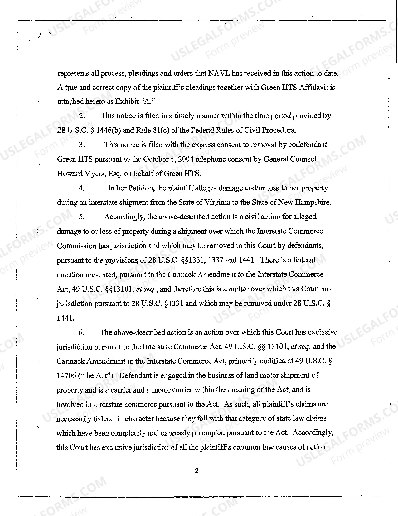 Preview A03 Notice of Removal by Defendants to United State District Court